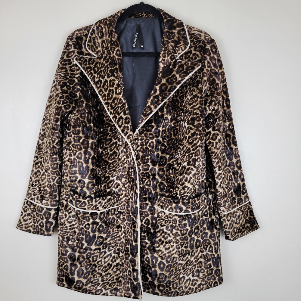 Elli White Leopard Blazer